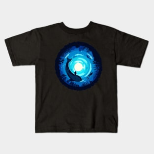 Dark blue sea Kids T-Shirt